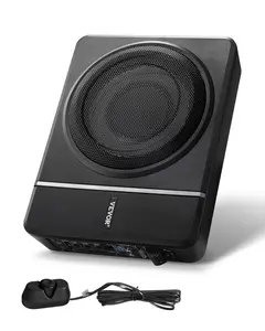 VEVOR 8" 240W Underseat Car Subwoofer, Slim Powered Car Subwoofers Under the Seat, Low Profile Audio Sub Built-in Amplifier, High/Low Level Input & Volume Controller for SUVs, Car, Truck, RV