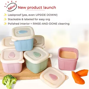 Silicone Baby Food Freezer Container with Lid, 120ML Reusable Storage Box, Infant Puree Snack Pots, Freezer Safe Baby Feeding Box