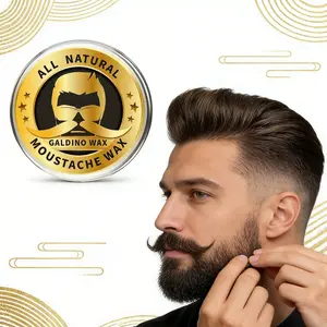Men's Premium Mustache Wax, Smooth Cream Texture, Long-Lasting Hold, No Irritating Chemicals, All Natural, Natural Ingredients, Natural Mustache Wax for Handlebar & Full Face, Gentle for Daily Use