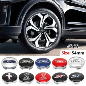 4 Piece 54mm Car Wheel HUB Center Caps, Integrated Wheel Cover Emblem Logo, Fits Ford Focus Fiesta Ranger Mondeo Mustang