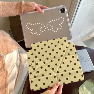 Korean Simple Wing Tablet Case for iPad 10/11 Pro, Detachable 9th Gen 3y Folding 10.2 with Pen Slot, Cute Apple Mini 7 Protective Cover Casing