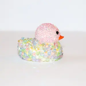 Heart pink rhinestone Jeep rubber ducky + glow in the dark