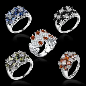 S925 Sterling Silver Blue Zircon Ring for Women – Elegant Floral Design Wedding & Promise Ring, Hypoallergenic Zirconia Jewelry, Perfect for Valentine’s Day, Mother’s Day, Weddings, and Daily Wear