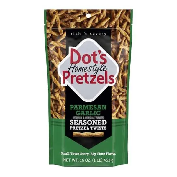 Dot's Pretzels Parmesan Garlic Seasoned Pretzel Twists, Healthy Kids Snacks, 16oz Grocery Sized Bag