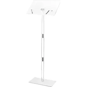 VEVOR Podium Stand, 41 - Inch Wooden Lectern, Laptop Desk with Wide Reading Surface and Storage Shelf, Edge Stopper, Elegant Design, Flool - Standing, for Classroom, Conference, Church, and PresentationVEVOR Super Brand Day