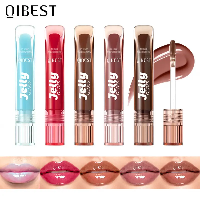 Jelly  Lip Gloss, Watery Crystal Jelly Lip Oil Balm Moisturizing Hydrating Smoothing Lip Lines Jelly Pout Lip Gloss Glass Lip Glaze