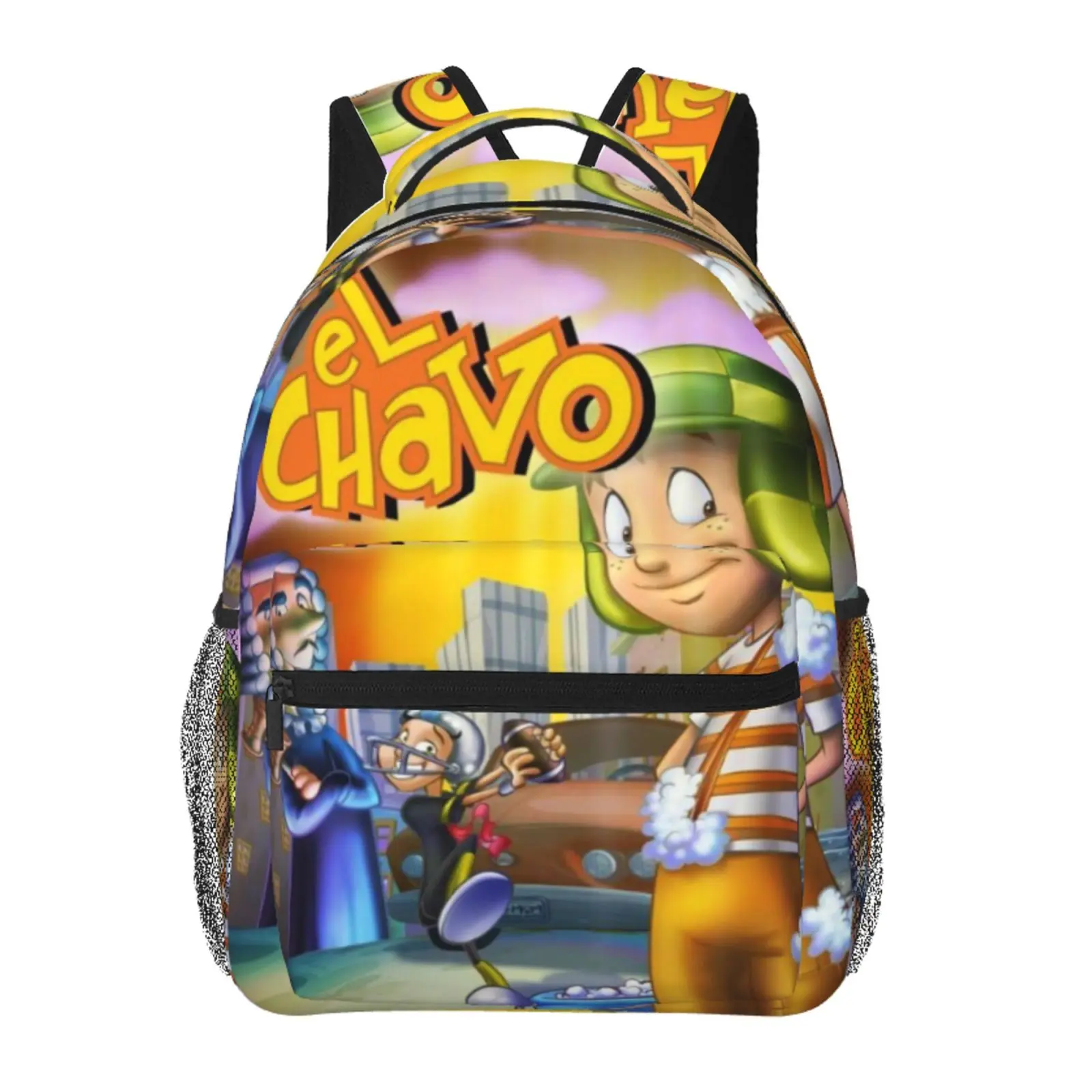 El Chavo Graphic Unisex Backpack - Scratch-Resistant, All-Over Print, Large Capacity, Campus Life Swag Backpacks for Daily Commute, Back to School, Weekend Trips, Teen Gift, Lightweight, Scratchproof, Backpacks For School, Character Art
