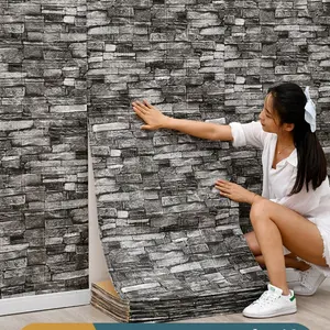 20pcs 3D Wall Stickers, Self-Adhesive Foam Bricks, Decorative Wallpaper, Waterproof, Soundproof, Easy Install, Perfect for Home Decoration