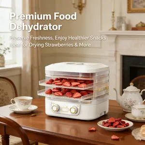 Multifunctional 5-Layer Pet & Family Food Dehydrator, Built-in Digital Timer and Adjustable Temperature Control, Electric Fruit Vegetable Air Dryer Machine for Making Healthy Dried Snacks Beef Jerky Indoor Household Use