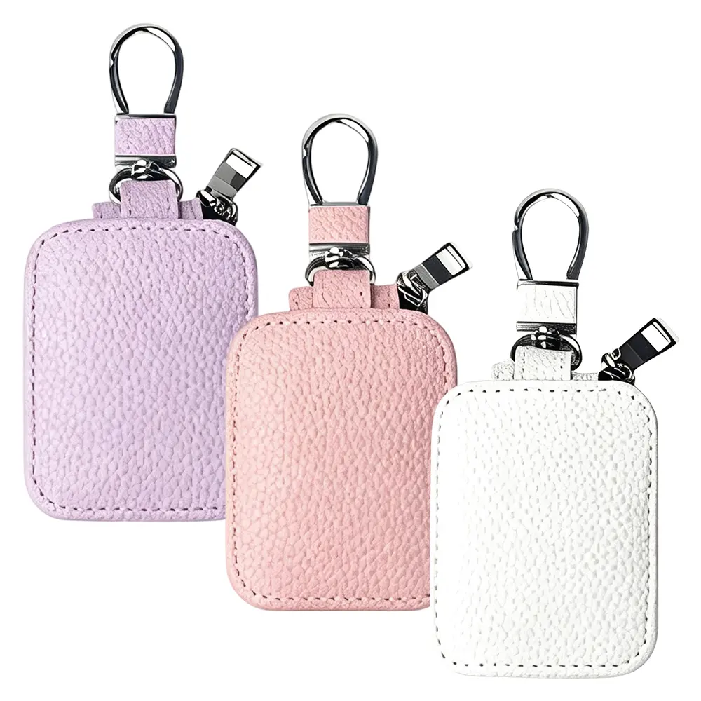 3Pcs Earbud Case, Headphone Storage Case | PU Leather Zipper Carrying Pouch Earbuds Bag with Keychain for Wireless Earphones, Wired Headphone & USB Cable - Home Improvement.
