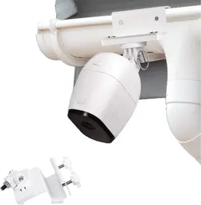 Weatherproof Gutter Mount for Arlo Cameras, White, 360- Swivel, 180- Tilt, Easy Installation, Rust-Resistant