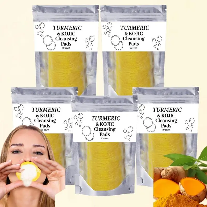 Christmas Turmeric Cleansing Pads Set, Moisturizing Daily Skin Cleansing Pads,  Moisturize Skin, Facial Pore Deep Cleanser, Skincare Products