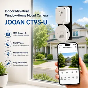 JOOAN Mini Window Security Camera 3MP HD 5X Zoom Night Vision 2.4G WiFi Motion Detection Two-Way Audio A6M-U Micro Adhesive for Home Safety outdoorfun