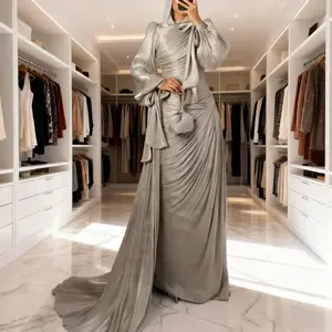 Eid Silky Women Dress Abaya Party Jalabiya Ramadan Muslim Party Long Dresses Vestidos Largos Arab Long Robe Morocco Kaftan 2026