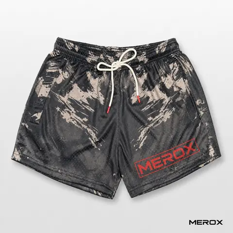MEROX Scratch Camo 5-Inch Mesh Shorts for Men & Women – Camouflage Gym Shorts with Zipper Pockets, Breathable Athletic Workout, Bodybuilding, Running, Training & Summer Streetwear Shorts