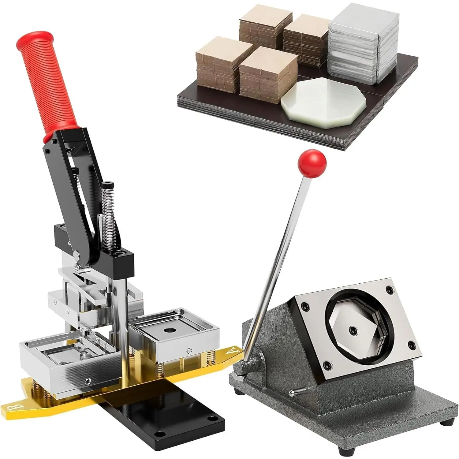 2x2in Square Fridge Magnets Badge Maker Machine DIY Photo Refrigerator Sticker Magnet Press Machine+Paper Cutter+100pcs Materials2026