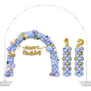 Balloon Arch Stand Kit 2IN1 Metal Balloon Column Arch with Weighted Water Bag for Party Decoration Birthday Graduation Ceremony Baby Baptism Wedding Engagement Various Festivals