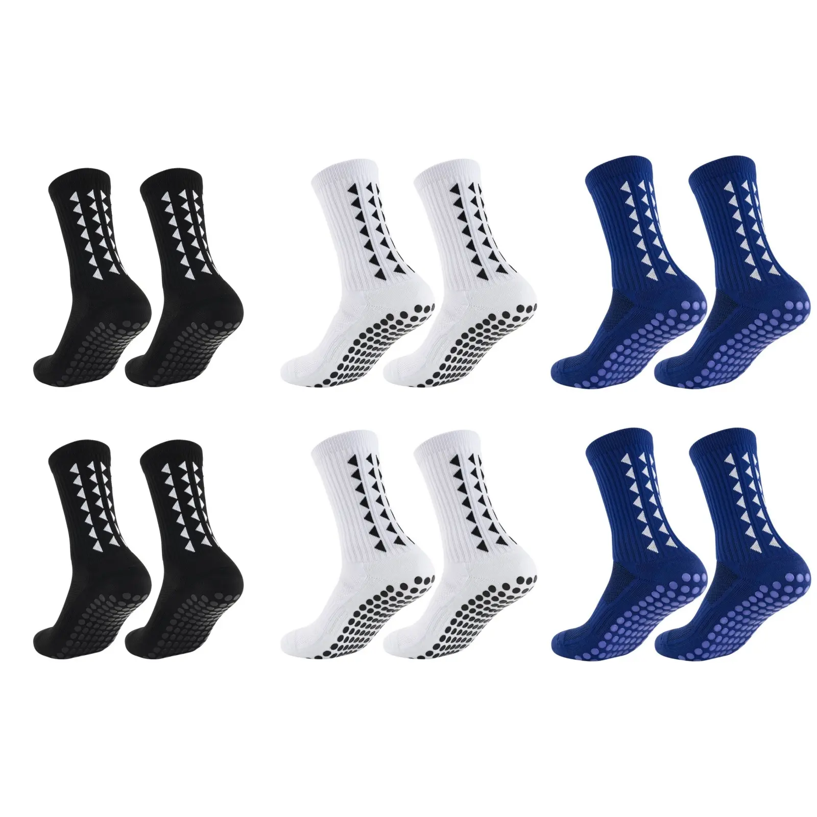 Unisex Anti-Slip Cushioned Soccer Grip Socks - 3/6/10 Pairs, Mid-Calf, Breathable, for Training Matches & Workouts, Anti-Slip Sports Socks, Cushioned Sports Socks
