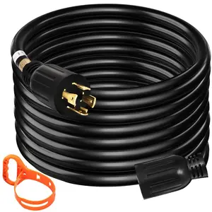 VEVOR 50 FT 30 Amp Generator Extension Cord SJTW 10 AWG 4 Prong, NEMA L14 - 30P 125/250V Heavy Duty Generator Power Cord with Twist Lock ConnectorVEVOR Super Brand Day