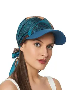Korean Satin Square Scarf Hat Brim Headband Cap Outdoor Sun Protection Wrap Adjustable Bandana Hat, 1pcs Fashion Accessory Statement Cap, Lightweight Sun Hat