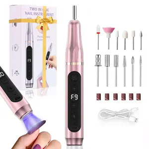 Nail Drill Kit,Professional 9-Speed Cordless Complete 14-in-1 Manicure & Pedicure Set with Sapphire Bits for Thick Nails, Acrylics, Gel & All Family Hand & Foot Care