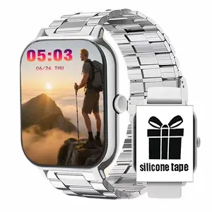 2.01 Inch Smartwatch for Men & Women, Phone Calls, Multiple Sports Modes, Step Counter, Custom Backgrounds, Compatible with Android & iOS Mode, Wireless Smartwatch