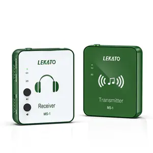 LEKATO MS-1 Wireless in-Ear Monitor System 2.4G Stereo Wireless IEM System with Transmitter Beltpack Receiver Automatic Pairing for Studio Band Rehearsal Live Performance