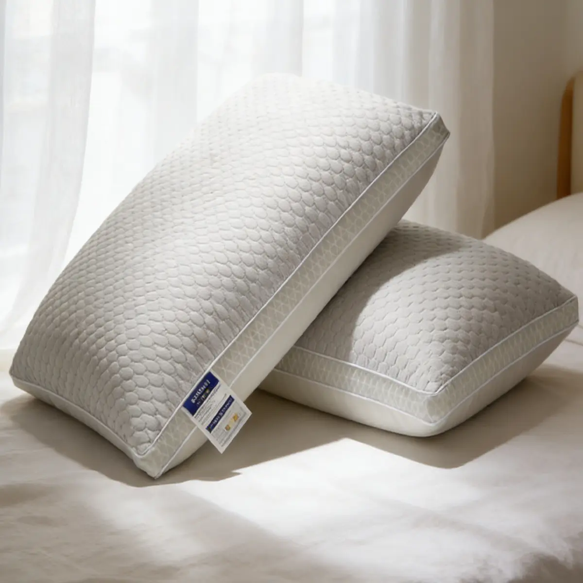 Ice Silk Cool Beans Pillow, Breathable Skin-Friendly Bedding Accessory, Sweat-Free All-Night Comfort - Pillows for Sleeping, Cooling Sleep, Bedroom Use, Hand Wash Only