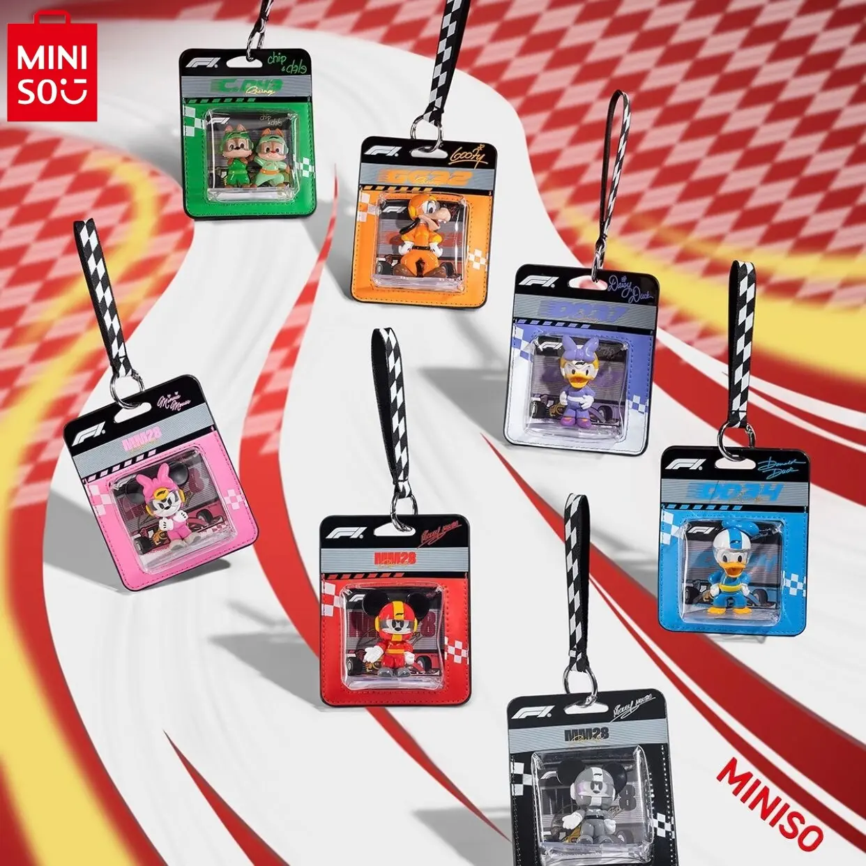 Disney Mickey F1 Series Blind Box Hanging Pendant - Exquisite Trendy Jewellery Pendant Decorative Charm Gift, Miniature Toy Blind Bags Adult Collectibles, Portable Toy Accessory with Fine Details for Daily Matching, Exquisite Trendy Pendant