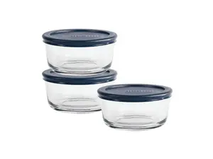 Microwave-Safe Glass Bowls with Lids – 2-Cup Portion Control Containers (Set of 3) Kitchen Utensils