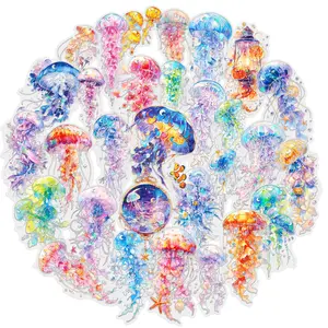 30pcs Dream Jellyfish Hot Silver Laser Waterproof Series Stickers, Suitable for Faith Based Designs Such As Scrapbooks, Diaries, Laptops, Water Bottles, As Gifts, Vehicle Exterior Decoration, Multipurpose Car Decal, Decorative Decal Sticker Packs