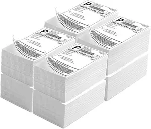 4x6 Inch Direct Thermal Labels, Fanfold Three-Proof Shipping Label Paper, 500 Pcs per Stack, 20 Stacks Total, Permanent Adhesive Mailing Postage Labels, Waterproof Barcode Sticker for Thermal Printers, Express Logistics & Package Shipping