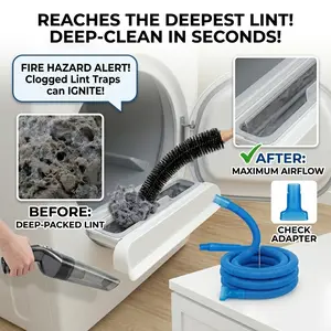 Dryer Vent Cleaner Kit - Vacuum Hose Attachment Brush Lint Remover for Deep Cleaning & Fire Prevention Adjustable Tool, Dryer Cleaning Tool#SummerVibes teenage boy gifts