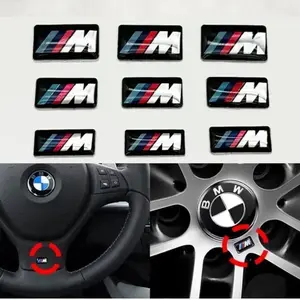 4pcs 19mm Logo M Emblem Steering Wheel Badge Rim Sticker For BMW E39 E46 E30 E36 E87 E60 E90 F30 F20 M3 M5 M6 X3 X5 X6 Accessories