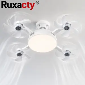 Screw In Ceiling Fan Light with Remote Control 19.7 Inch Foldable LED Socket Fan Light E26 Medium Base Ceiling Fan with 4 Fan Blades Quiet Airflow Bright Lighting Easy Installation for Bedroom Kitchen Garage Office and Dorm