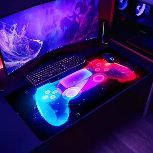 Reactive Game Console Pattern Mouse Pad, 1 Count Large Gaming Mouse Pad, Non-slip Mousepad, Washable Rubber Mouse Mat for Gaming, Office, Home