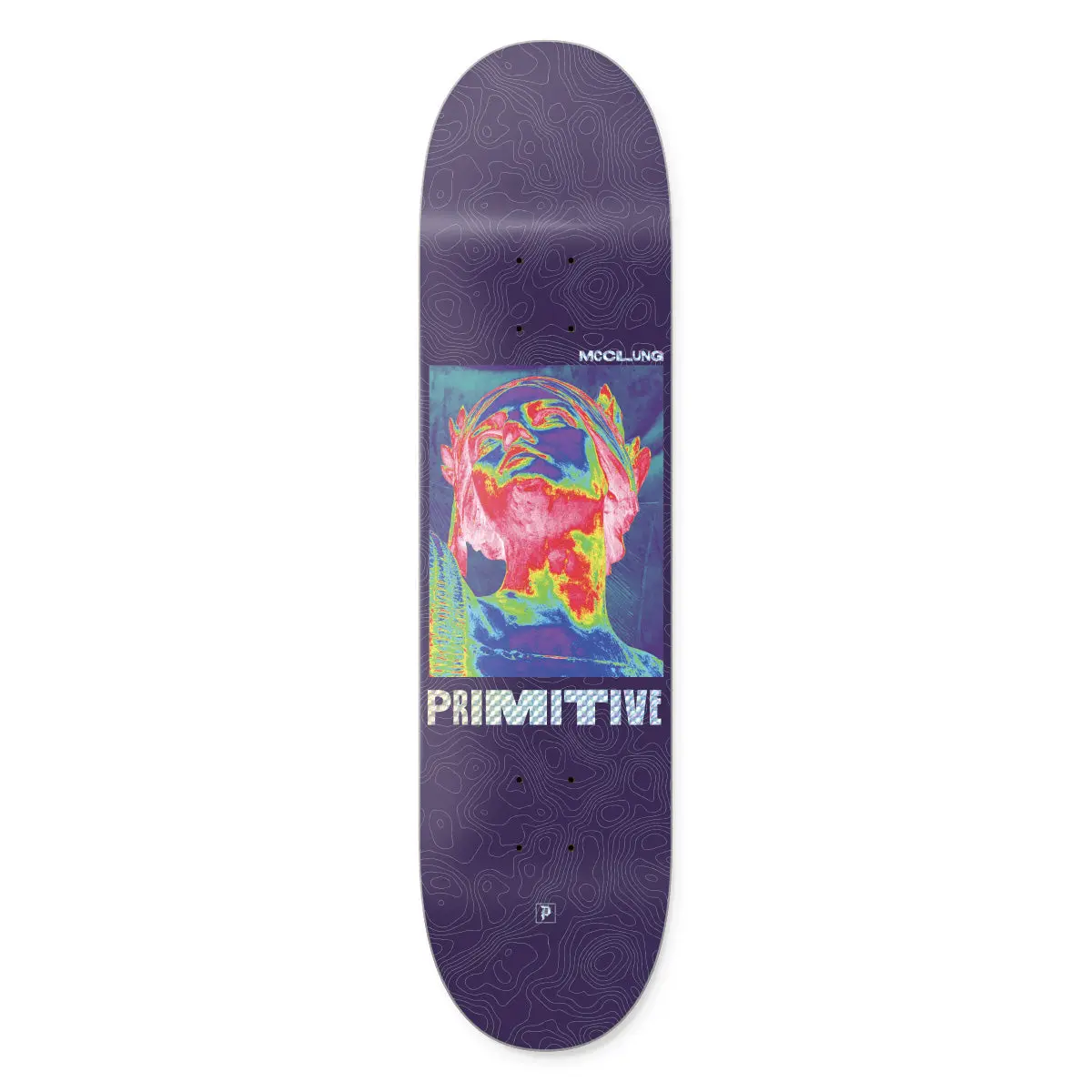 Primitive Skateboarding McClung Olympus Deck - 8.0" Digital Print, Medium Concave, Prismatic Holographic Foil, Decal Skateboard Parts, Holographic Decal Skateboard Parts