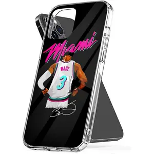 Phone Case Dwyane Accessories Wade Shockproof Miami TPU Cover Basketball Transparent Compatible with iPhone SE 7 8 X XR 11 12 13 14 15 16 Plus Mini Pro Max Samsung Galaxy Note S9 S10 S20 S21 Ultra Plus Smartphone Protective