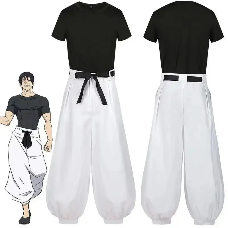 Toji Fushiguro Cosplay Costume Anime Jujutsu Kaisen Season 2 Uniform With Wig Sorcerer Killer Halloween Costume for Women Men