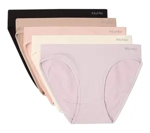 Memoi  Women's Set of 5 Seamless Pointelle  Bikini Panties