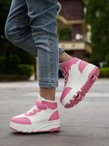Fashionable Detachable Wheel Shoes, Four-Wheel Inline Skates, PU Leather Upper, Durable Anti-Slip Tpr Sole, Comfortable Multi-Function, Roller Skates