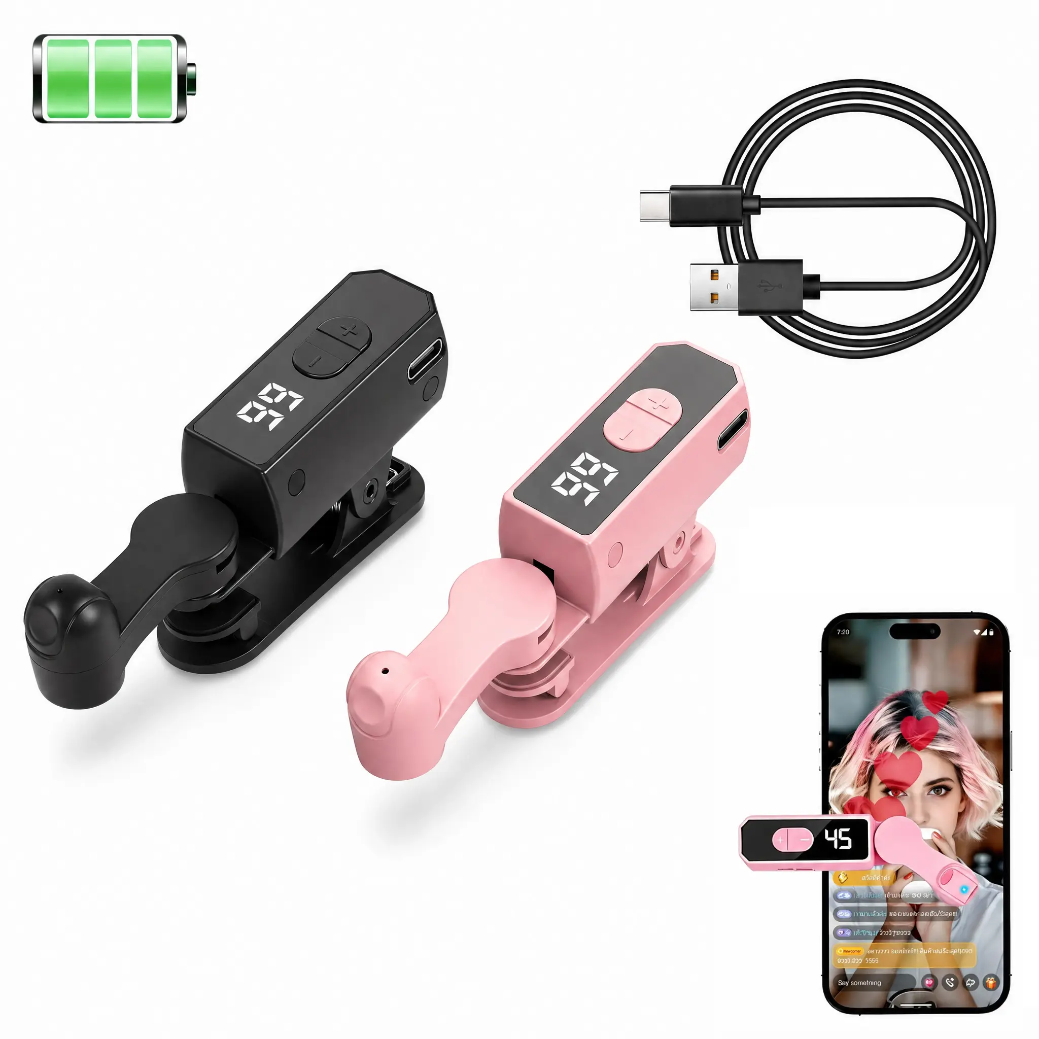 Rechargeable Wireless Auto Clicker Smartphone Accessory - Mobile Screen Tapper with Built-In Battery for iOS & Android, Ideal for Live Streaming & Gaming (Party Bag Gift Accessory), Accessories