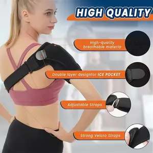 Adjustable Shoulder Support Brace with Compression Pad for Rotator Cuff Relief AC Joint Pain Recovery Left Right Shoulder Injury Stabilizer