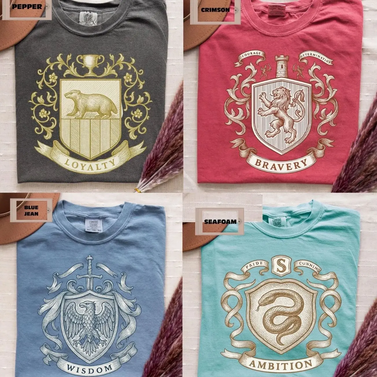 Comfort Colors Wizard House Shirt, Magic School House Crest Tee, Wizard School Shirts, Universal Vacation Family Matching Apparel SX92N