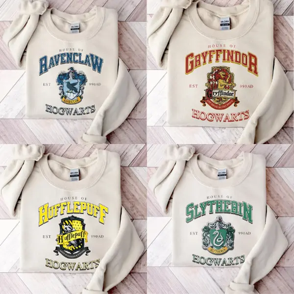 Graphic Retro HP Houses Sweatshirt, Movie Sweatshirt, Gift For Fan, Casual Clothing