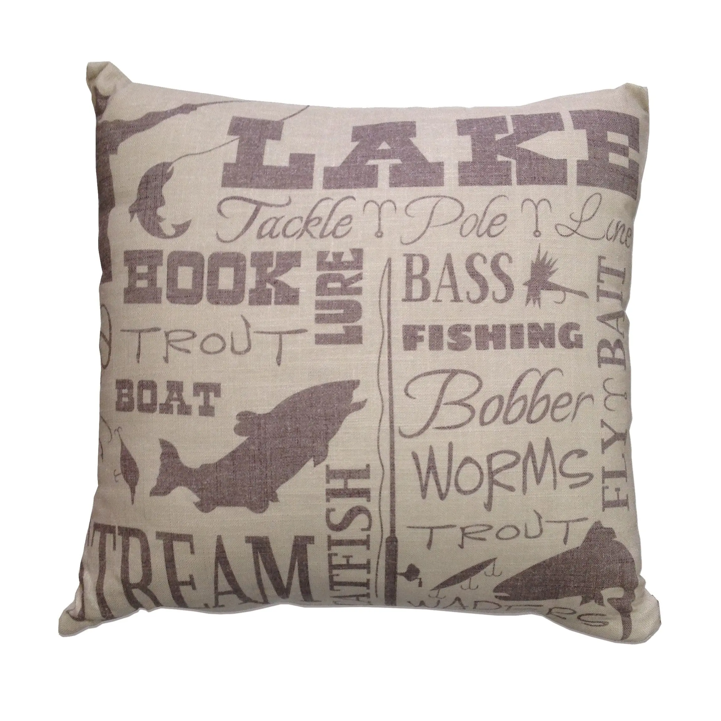Lake Text Collage Throw Pillow