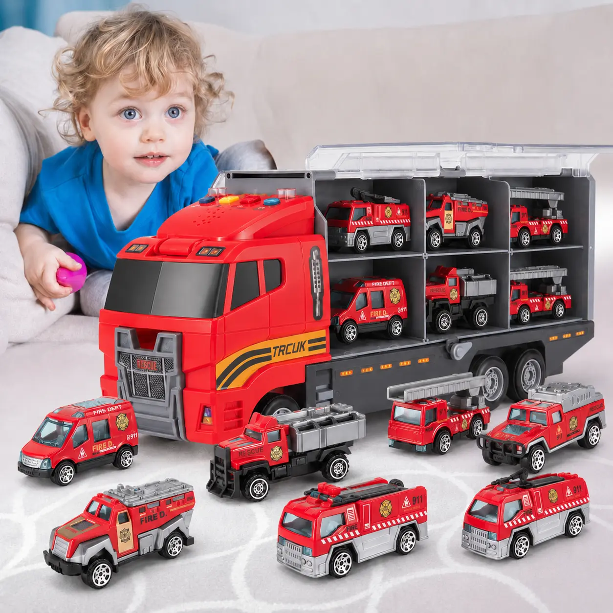Unisex Kids Pull-Back Vehicle Model Car STEM Toy for Ages 3-5,Creative Loading-Launch Racing Design,Safe Durable Plastic Educational Toy Focused on Hand-Eye Coordination Development,Dual-Function Indoor Outdoor Play Set&Sensory Fidget Anxiety Relief Toy