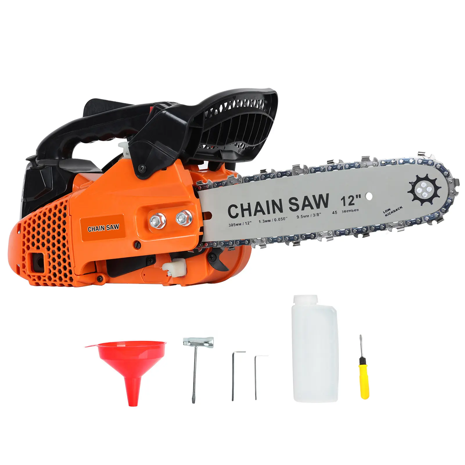Explorinox 25.4cc Gasoline Chainsaw - 2-Stroke Portable Handheld High-Power Logging Tool with ABS & Stainless Steel Parts, Auto Oiler, Anti-Slip Grip, 260ml Capacity, 25:1 Fuel Mix for Home, Small Garden Use by Women