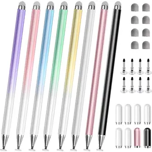 Stylus Pen for Touchscreen, 2 in 1 Stylus Pens For All Touch Screen Devices, Tablets, iPhone, iPad, Android, Computer, Laptop, Fine Disc Tip Drawing Styluses [8 Pack]