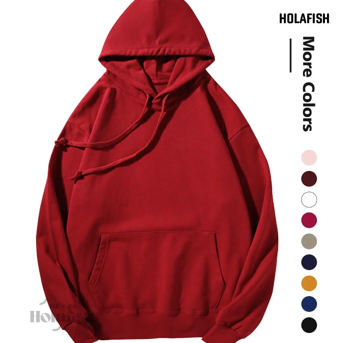 Holafish Women's Fleece Hooded Sweatshirt Unisex with Kangaroo Pocket Relaxed Fit Fall Fashion Casual Lounge Weekend Essential